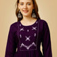 Jyoti Fashion Women's Purple Viscose Rayon Embroidered Casual Top | Swadesiicart