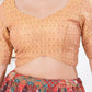 Joban Fashion Rose-Gold Tissue Elbow Sleeveless Back Open Blouse - Swadesiicart