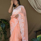 Vamsee Sai Pallavi Orange Organza Saree - Swadesiicart