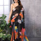 Partywear Designer Black Georgette Fancy Saree - Satrangi | Swadesiicart