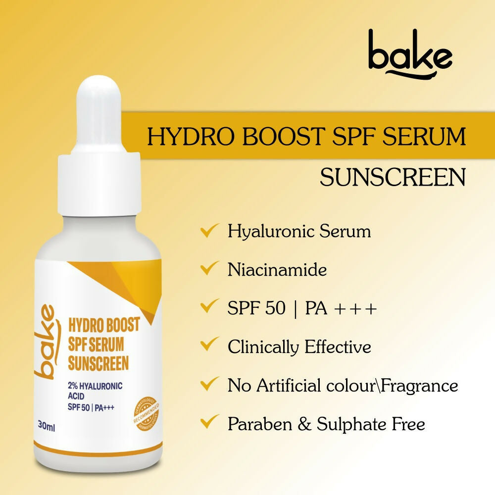 Bake 2% Hyaluronic Acid Hydro Boost Sunscreen Serum Spf 50 Pa+++ | Swadesiicart
