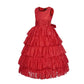 Asmaani Baby Girl's Red Colour Satin A-Line Maxi Full Length Dress (AS-DRESS-22109)
