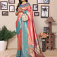 Aastha Fashion Pink Tissue Silk Weaving Saree