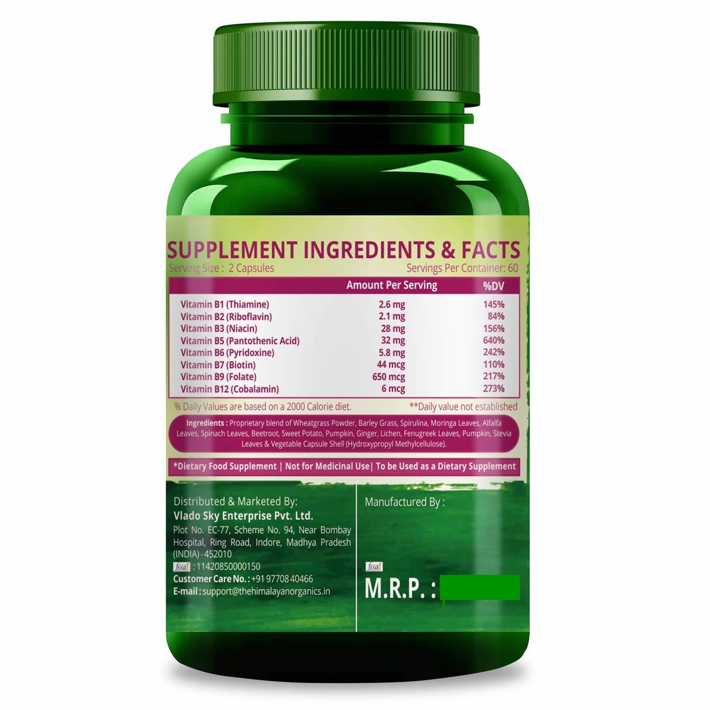 Himalayan Organics Plant Based B-Complex Capsules | Swadesiicart