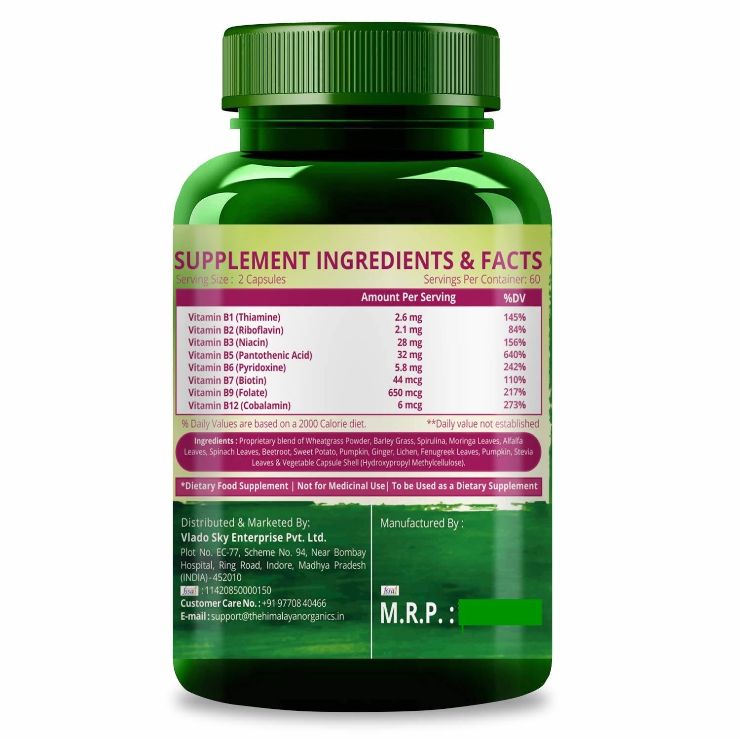Himalayan Organics Plant Based B-Complex Capsules | Swadesiicart