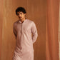 Lavender viscose Chikankari Embroidery Work Men's Traditional Kurta Set - Mahotsav | Swadesiicart