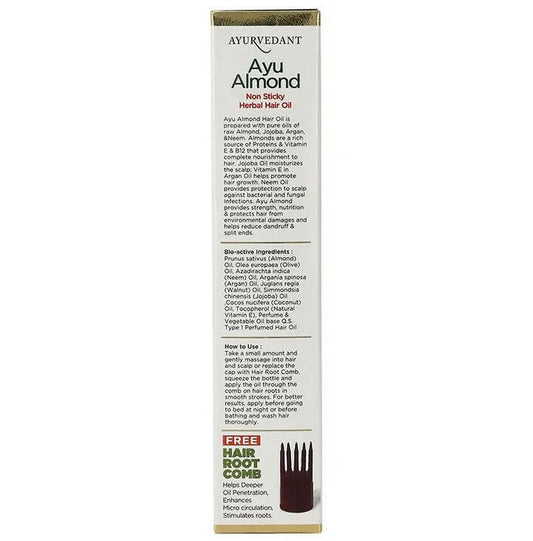 Baidyanath Jhansi Ayurvedant Ayu Almond Non Sticky Herbal Hair Oil - Swadesiicart