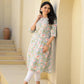 Juniper Women's Green Floral Printed Cotton Kurta With Thread Work & Buttons - Swadesiicart