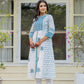 Juniper White Floral Printed Cotton Kurta With Buttons - Swadesiicart