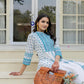 Juniper Women's White Floral Printed Cotton Kurta With Buttons - Swadesiicart