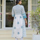 Juniper White Floral Printed Cotton Kurta With Buttons - Swadesiicart