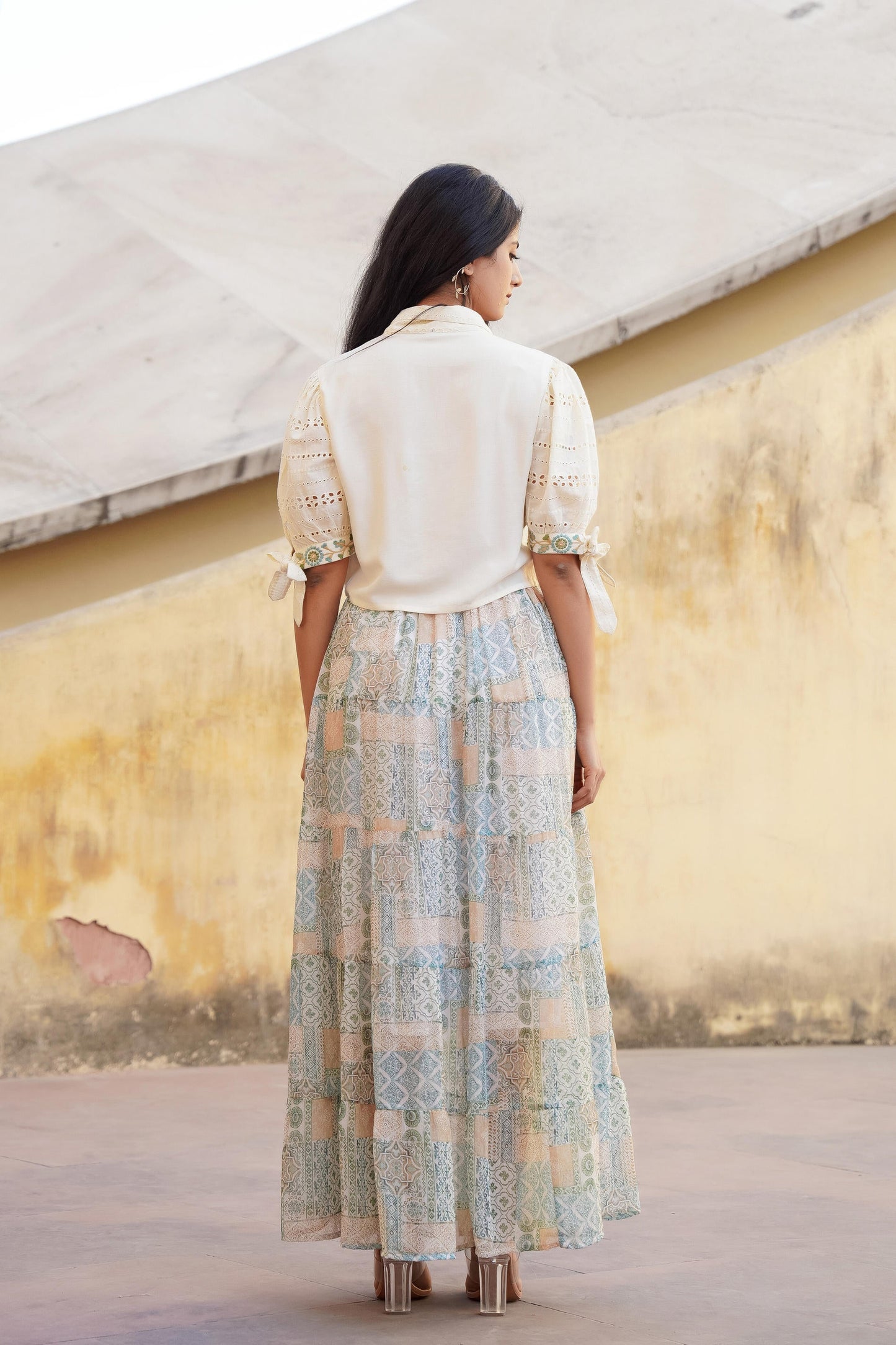 Juniper Pastel Green Whisper Co-Ord Set - Swadesiicart