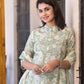 Juniper Sage Green Floral Printed Straight Kurta Set - Swadesiicart