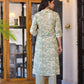 Juniper Sage Green Floral Printed Straight Kurta Set - Swadesiicart