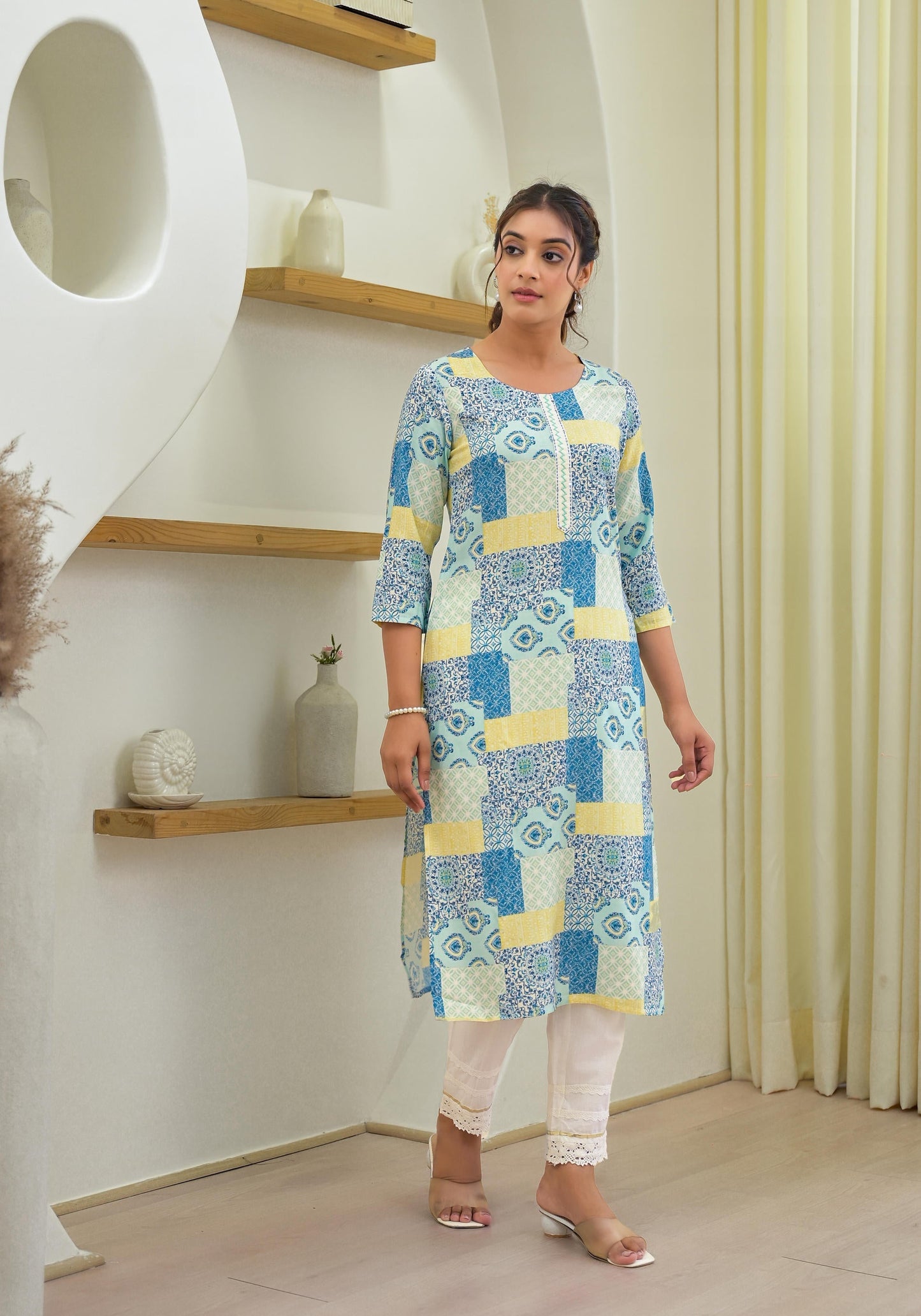 Juniper Multi Color Straight Kurta - Swadesiicart