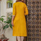Juniper Mustard Viscose Embroidered Kurta With Thread Work And Sequins - Swadesiicart