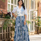 Juniper Embroidered Co-ord Set with Eyelet Shirt and Printed Wide-Leg Pants - Swadesiicart