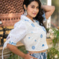 Juniper Embroidered Co-ord Set with Eyelet Shirt and Printed Wide-Leg Pants - Swadesiicart