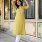 Juniper Lime Viscose Geometric Printed Kurta - Swadesiicart