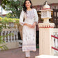 Juniper Off White Viscose Ethnic Motif Kurta With Thread Work - Swadesiicart