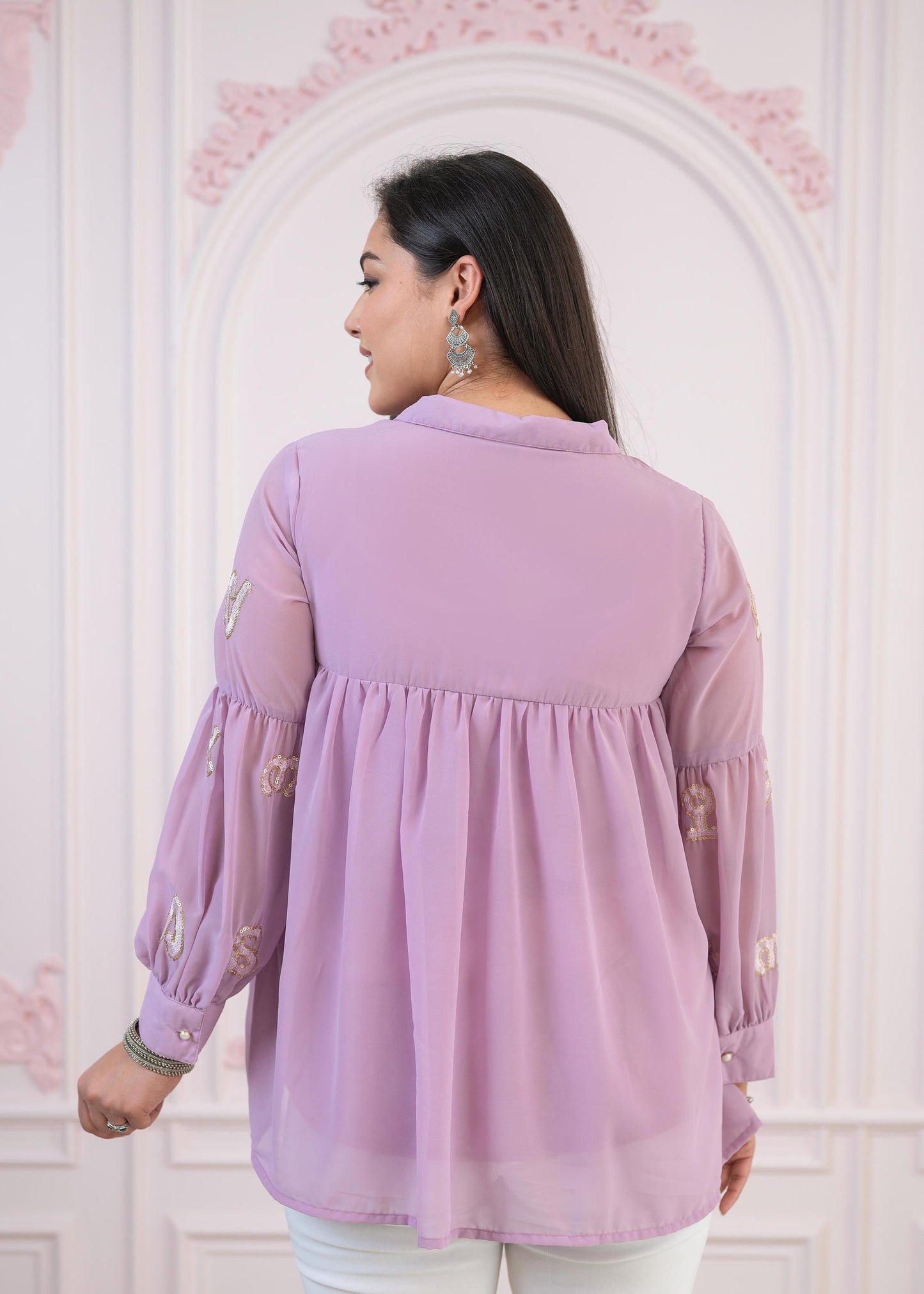 Juniper Lavender Embroidered Cotton Kurta with Pant - Swadesiicart