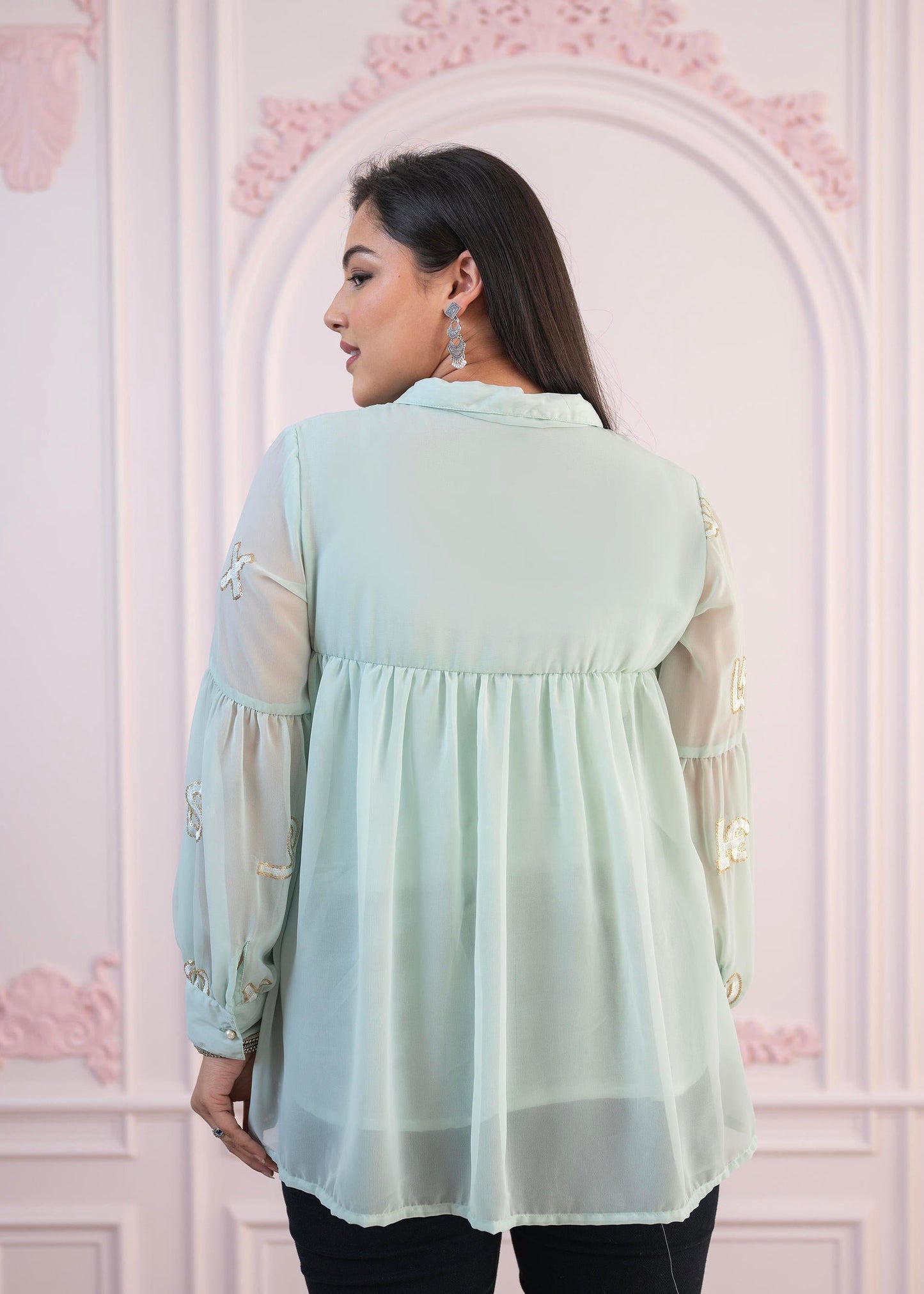 Juniper Mint Embroidered Cotton Kurta with Pant - Swadesiicart