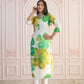 Juniper Green Floral Printed Viscose Kurta With Button Closure - Swadesiicart