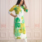 Juniper Green Floral Printed Viscose Kurta with Button Closure - Swadesiicart