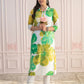 Juniper Green Floral Printed Viscose Kurta with Button Closure - Swadesiicart