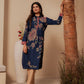 Juniper Midnight Blue Floral Printed Viscose Kurta With Button Detailing - Swadesiicart