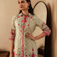 Juniper Sage Green Floral Printed Viscose Kurta With Button Detailing - Swadesiicart