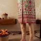 Juniper Sage Green Floral Printed Viscose Kurta With Button Detailing - Swadesiicart