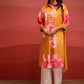 Juniper Mustard Floral Printed A-Line Kurta With Button Detailing - Swadesiicart