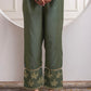 Juniper Fuchsia Green Solid Viscose Tunic And Pants Co-Ord Set With Zari Work And Button Detailing - Swadesiicart