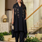Juniper Black Embroidered Cape Co-Ord Set - Swadesiicart