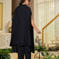 Juniper Black Embroidered Cape Co-Ord Set - Swadesiicart