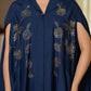 Juniper Navy Embellished Kaftan & Pant Co-Ord Set With Sequins And Beads - Swadesiicart
