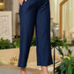 Juniper Navy Embellished Kaftan & Pant Co-Ord Set With Sequins And Beads - Swadesiicart