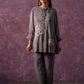 Juniper Viscose Grey Embellished Tunic And Pant Co-Ord Set With Bead Details - Swadesiicart