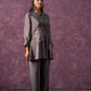 Juniper Viscose Grey Embellished Tunic And Pant Co-Ord Set With Bead Details - Swadesiicart
