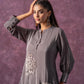 Juniper Viscose Grey Embellished Tunic And Pant Co-Ord Set With Bead Details - Swadesiicart