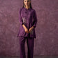 Juniper Viscose Purple Embellished Tunic And Pant Co-Ord Set With Bead Details - Swadesiicart