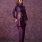 Juniper Viscose Purple Embellished Tunic And Pant Co-Ord Set With Bead Details - Swadesiicart
