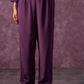 Juniper Viscose Purple Embellished Tunic And Pant Co-Ord Set With Bead Details - Swadesiicart