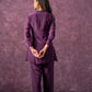 Juniper Viscose Purple Embellished Tunic And Pant Co-Ord Set With Bead Details - Swadesiicart