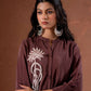 Juniper Coffee Brown Embellished Viscose Co-Ord Set With Bead Detailing - Swadesiicart