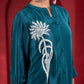 Juniper Teal Embellished Viscose Co-Ord Set With Bead Detailing - Swadesiicart