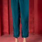 Juniper Teal Embellished Viscose Co-Ord Set With Bead Detailing - Swadesiicart