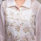 Juniper Viscose Off White Embroidered Shirt, Cami & Pant Co-Ord Set With Zari Work - Swadesiicart