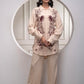 Juniper Viscose Linen Cream Maroon Embellished Shirt And Pant Co-Ord Set With Sequin & Bead Details - Swadesiicart
